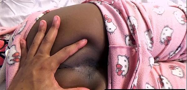  While I Was Sleeping, My Step Dad Sneak Into My Room For These Humongous Real Busty Titties and Large Brown Areolas, Innocent Ebony Step Daughter Msnovember In Kawaii Hello Kitty Onsie On Sheisnovember